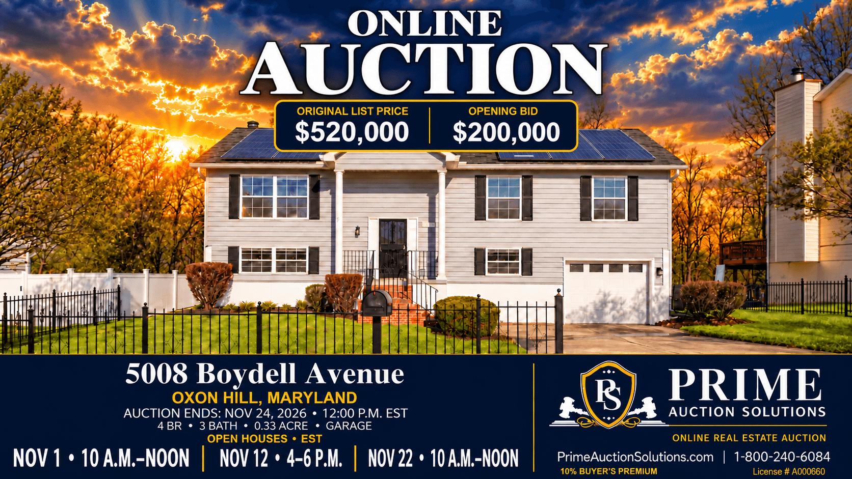 Online real estate auction — 5008 Boydell Avenue, Oxon Hill, MD 20745