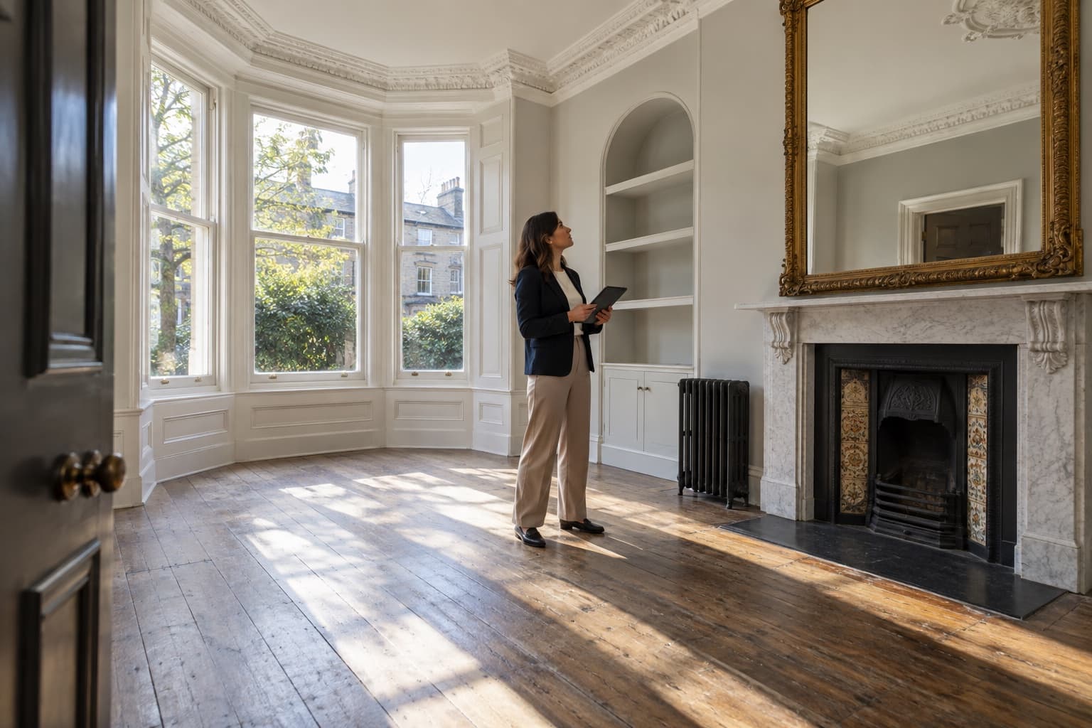 Seller and advisor reviewing the property and its market position